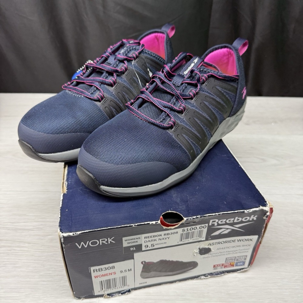 Reebok Work Womens Astroride Steel Toe Navy Purple RB308 9.5 M